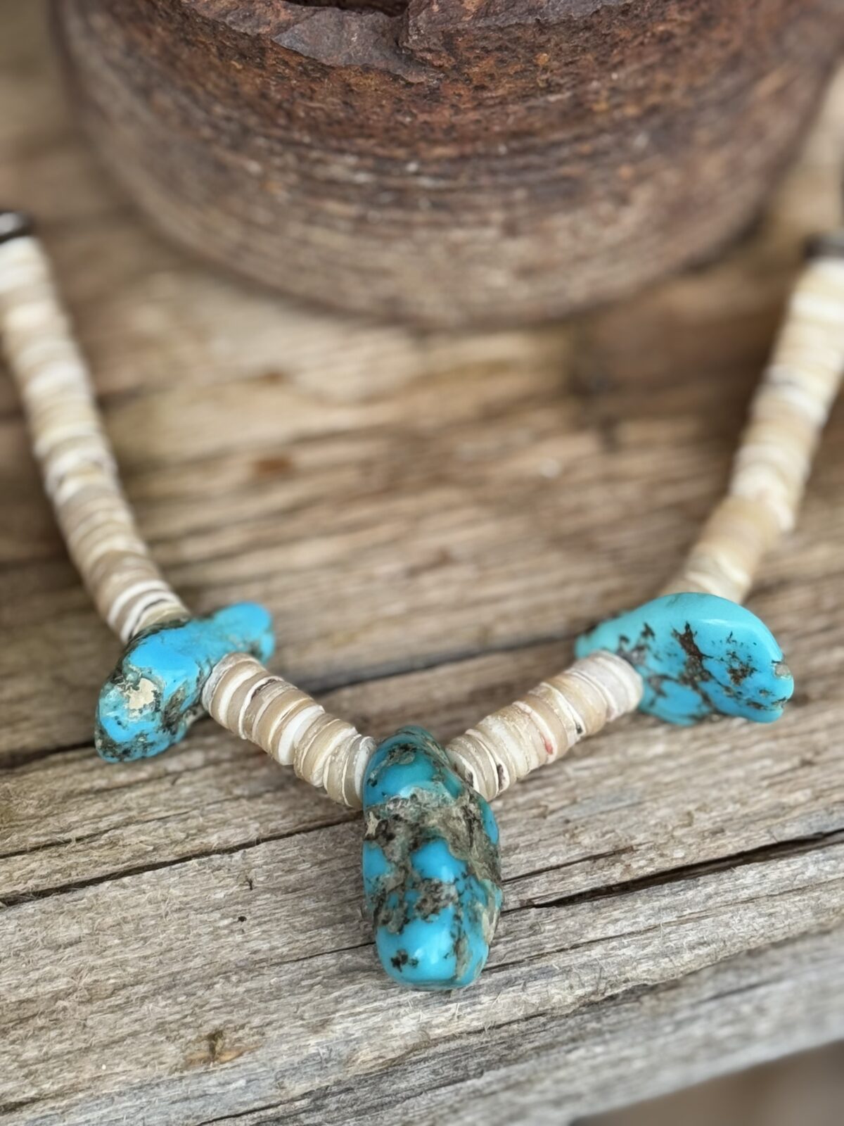 NAVAJO - Collier Turquoise et Argent - Vintage – Image 2